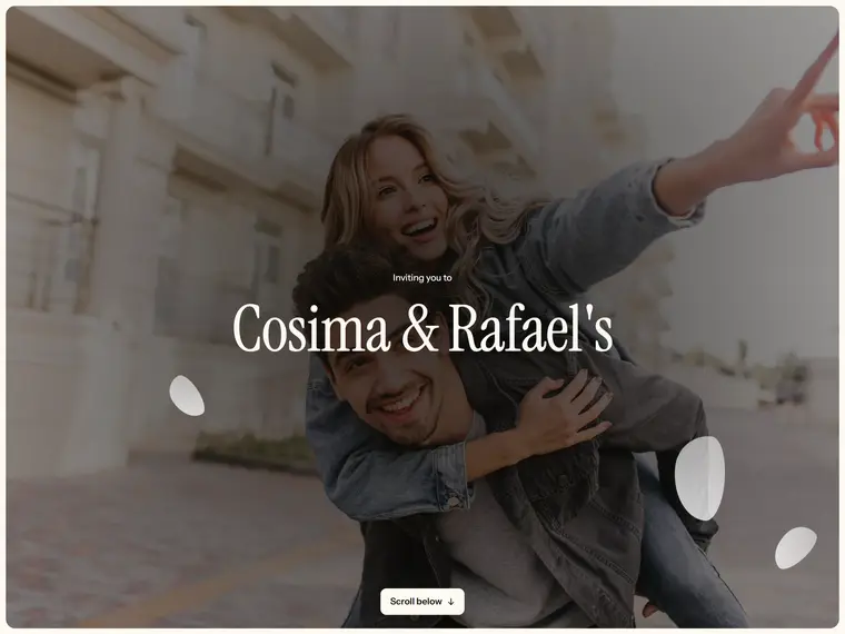 Como, a wedding website design