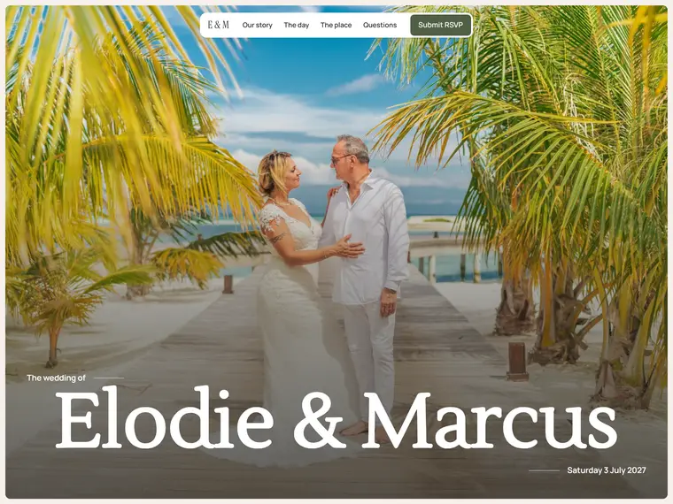 Laurel, a wedding website design