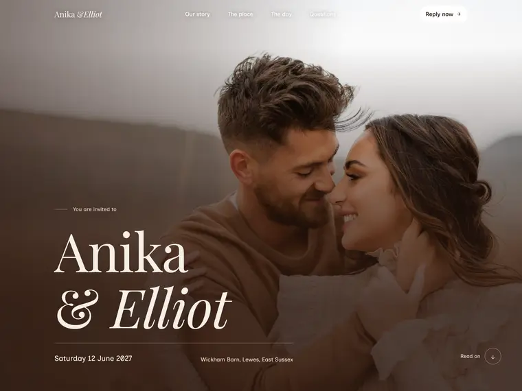 Sorrel, a wedding website design