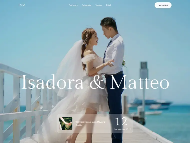 Nocturne, a wedding website design
