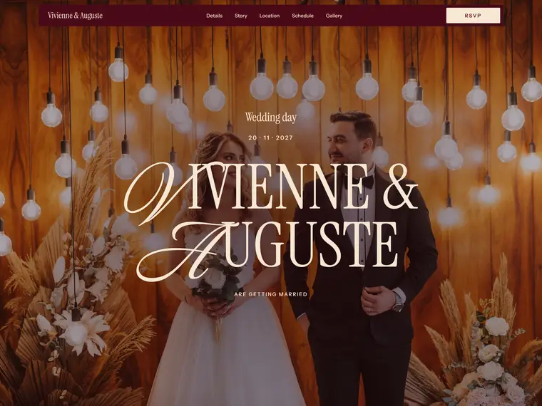 Velour, a wedding website design