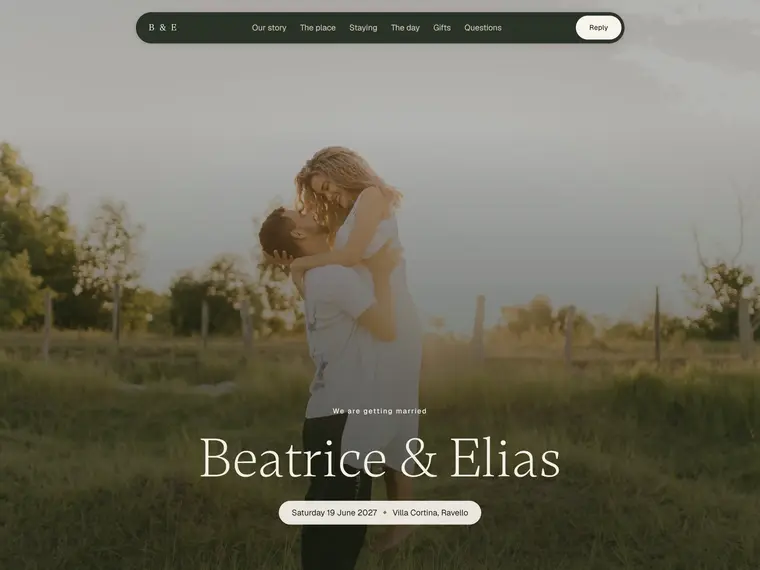 Ravello, a wedding website design